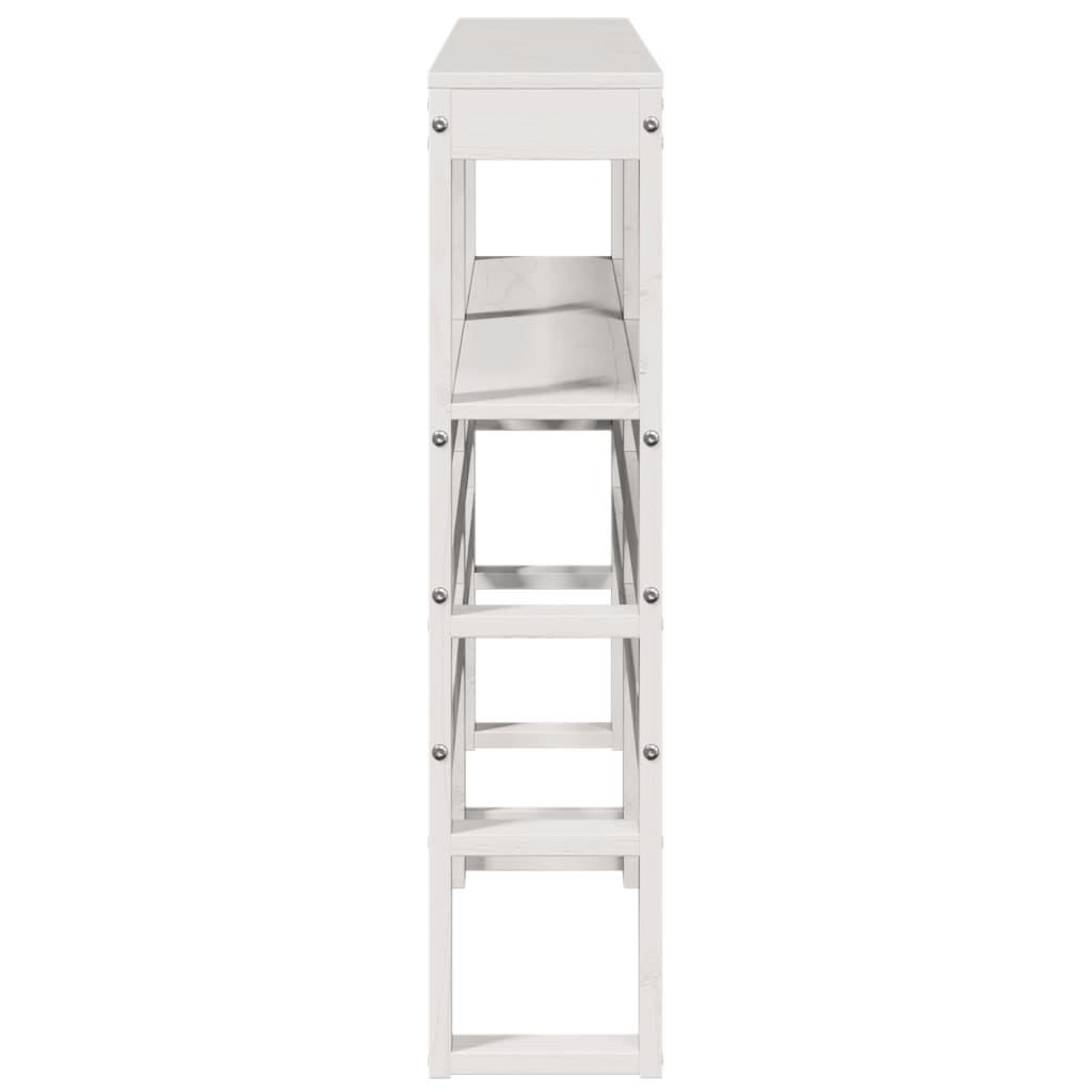 sengegavl med hylder 135 cm massivt fyrretræ hvid