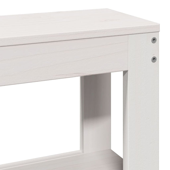 sengegavl med hylder 135 cm massivt fyrretræ hvid