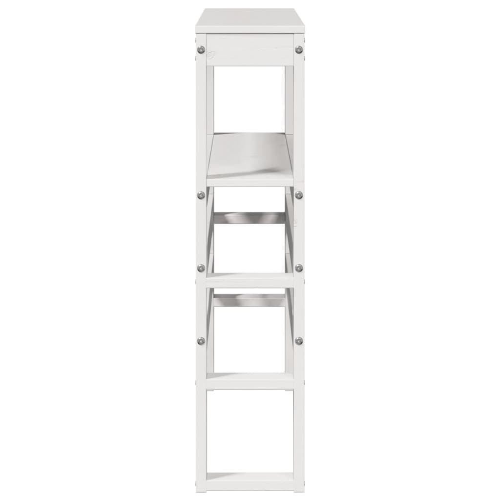 sengegavl med hylder 90 cm massivt fyrretræ hvid