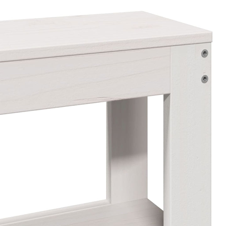 sengegavl med hylder 90 cm massivt fyrretræ hvid