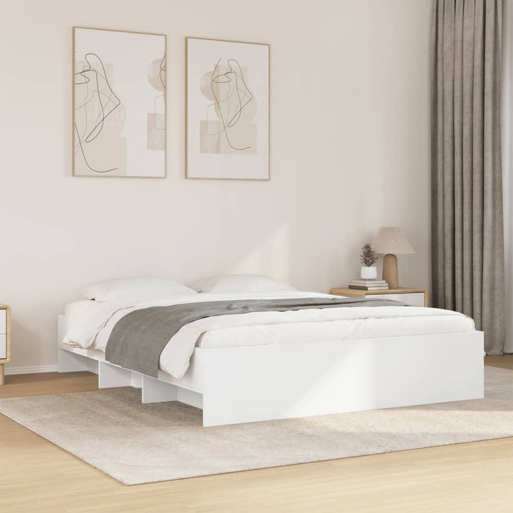 sengestel 150x200 cm konstrueret træ hvid