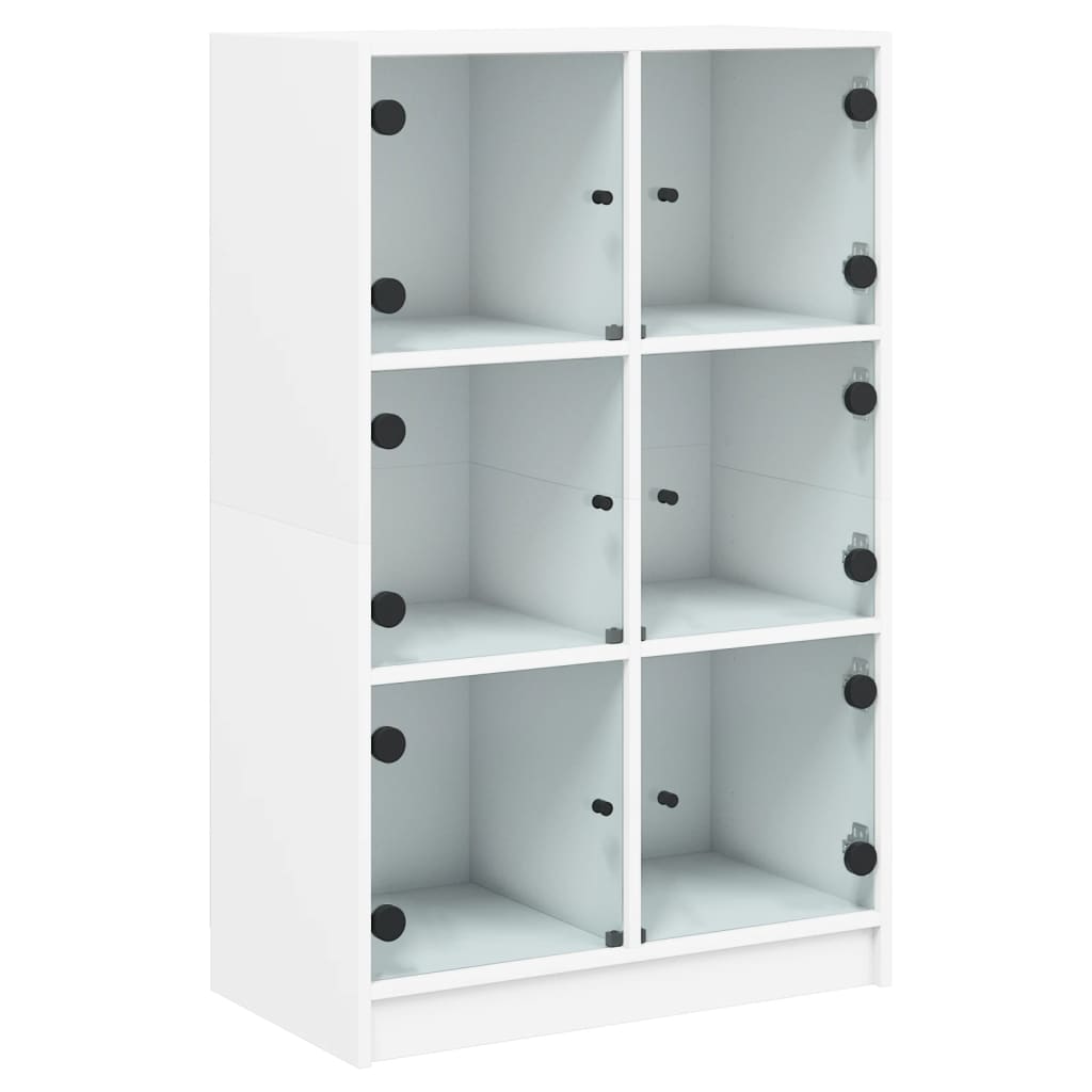 skab med låger 68x37x109 cm konstrueret træ hvid