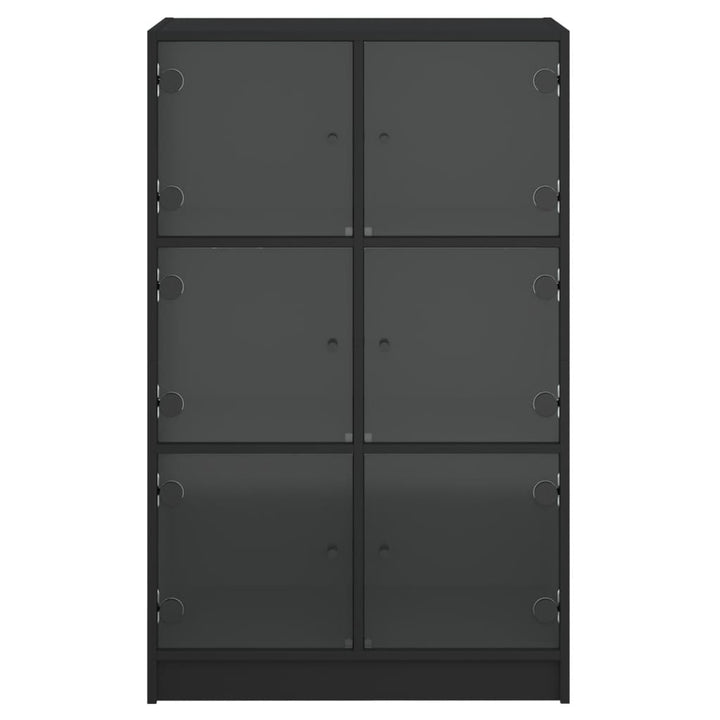 skab med låger 68x37x109 cm konstrueret træ sort
