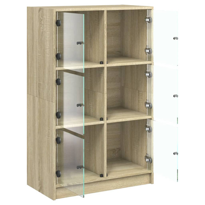skab med låger 68x37x109 cm konstrueret træ sonoma-eg