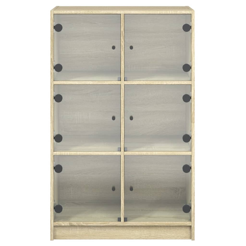 skab med låger 68x37x109 cm konstrueret træ sonoma-eg