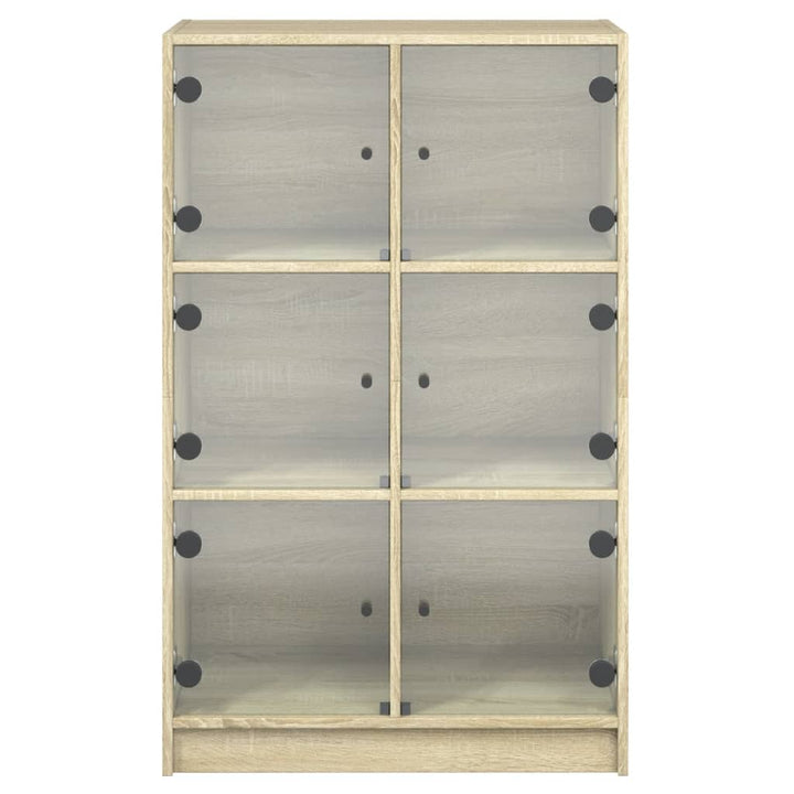 skab med låger 68x37x109 cm konstrueret træ sonoma-eg