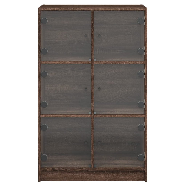 skab med låger 68x37x109 cm konstrueret træ brun egetræsfarve