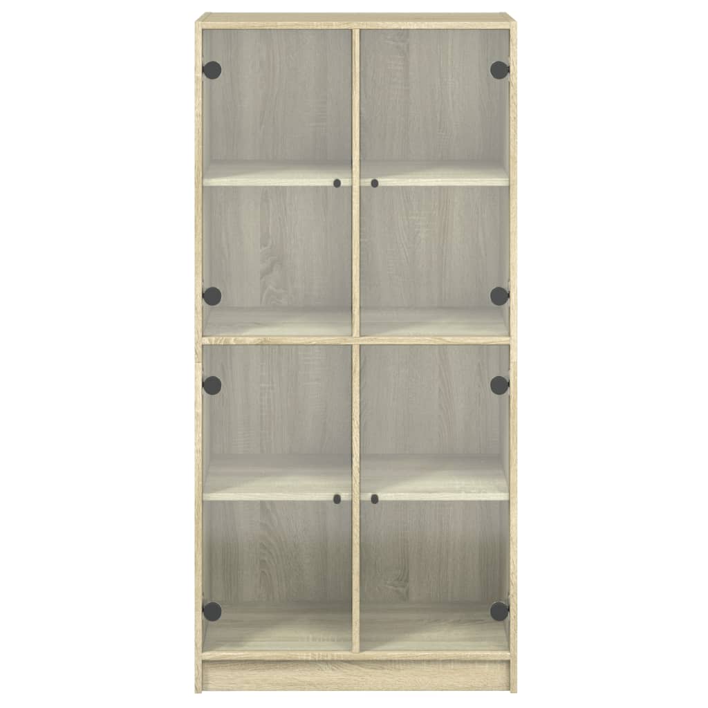 skab med låger 68x37x142 cm konstrueret træ sonoma-eg