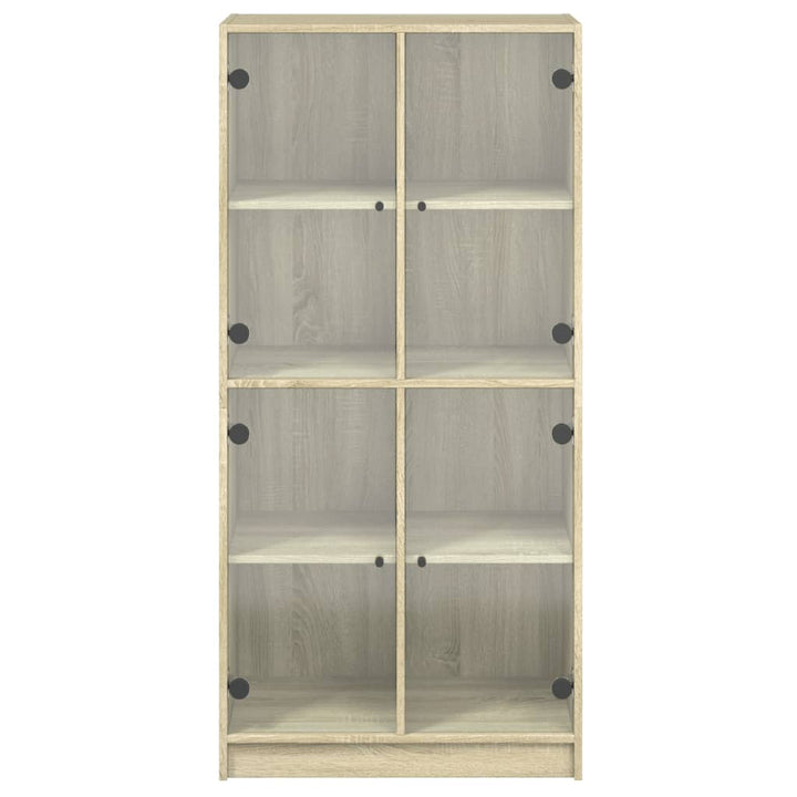 skab med låger 68x37x142 cm konstrueret træ sonoma-eg
