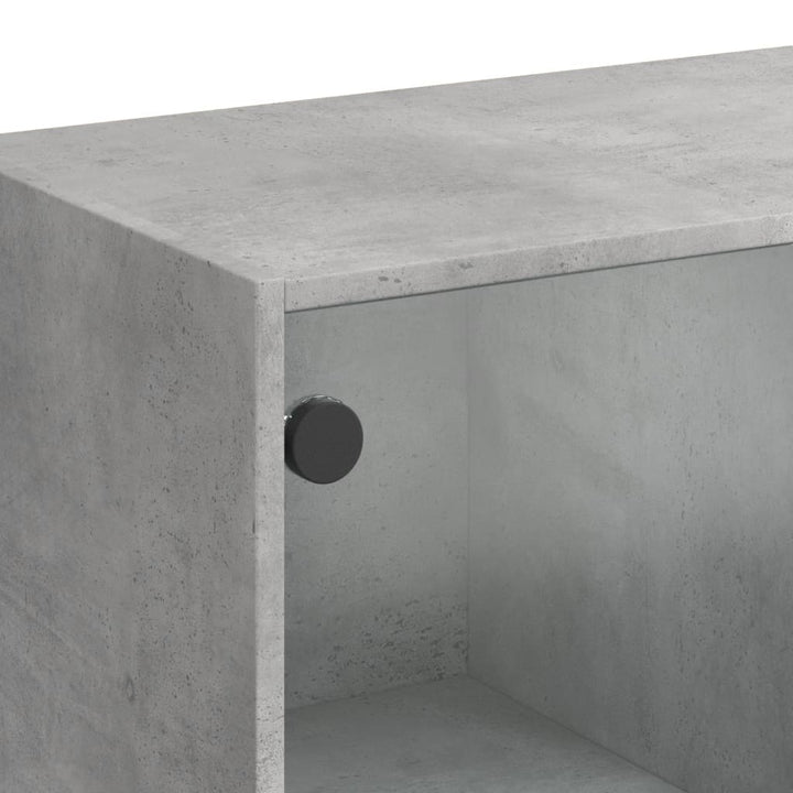 skab med låger 68x37x142 cm konstrueret træ betongrå