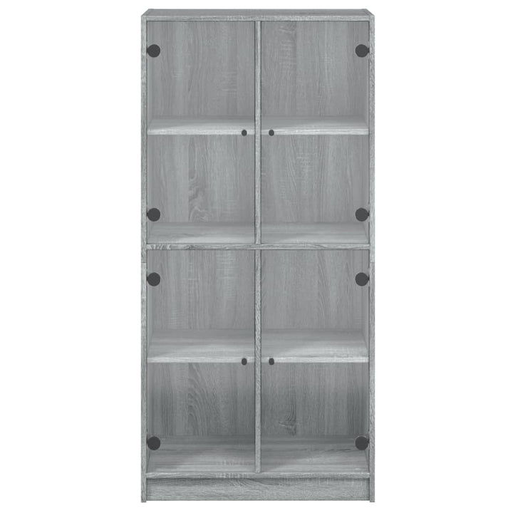 skab med låger 68x37x142 cm konstrueret træ grå sonoma-eg