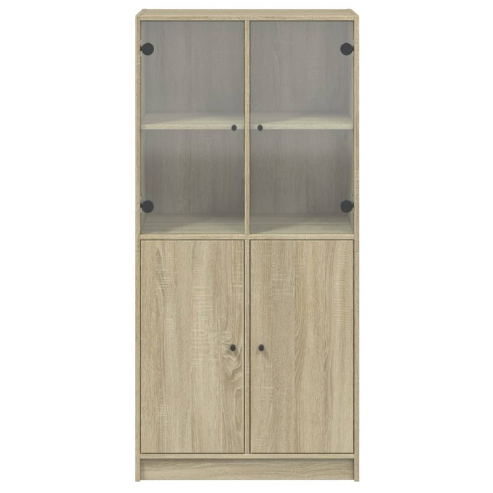 skab med låger 68x37x142 cm konstrueret træ sonoma-eg