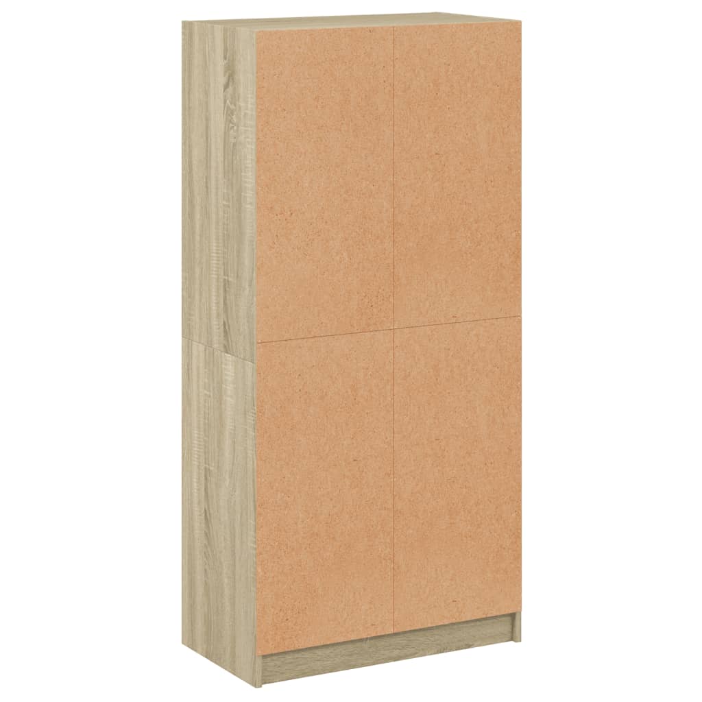 skab med låger 68x37x142 cm konstrueret træ sonoma-eg