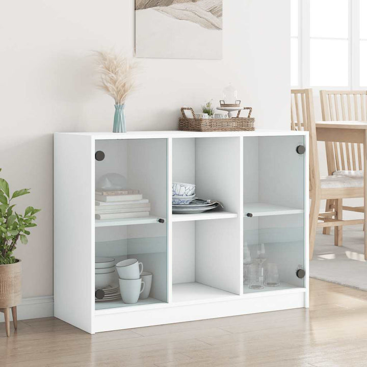 skænk 102x37x75,5 cm konstrueret træ hvid
