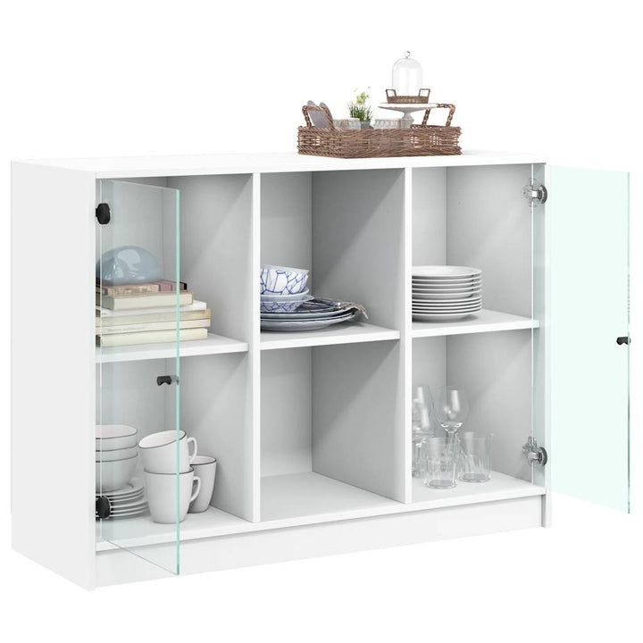 skænk 102x37x75,5 cm konstrueret træ hvid