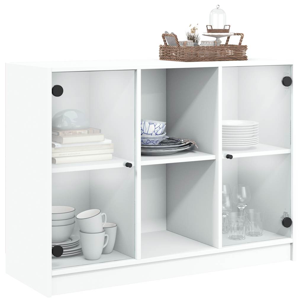 skænk 102x37x75,5 cm konstrueret træ hvid