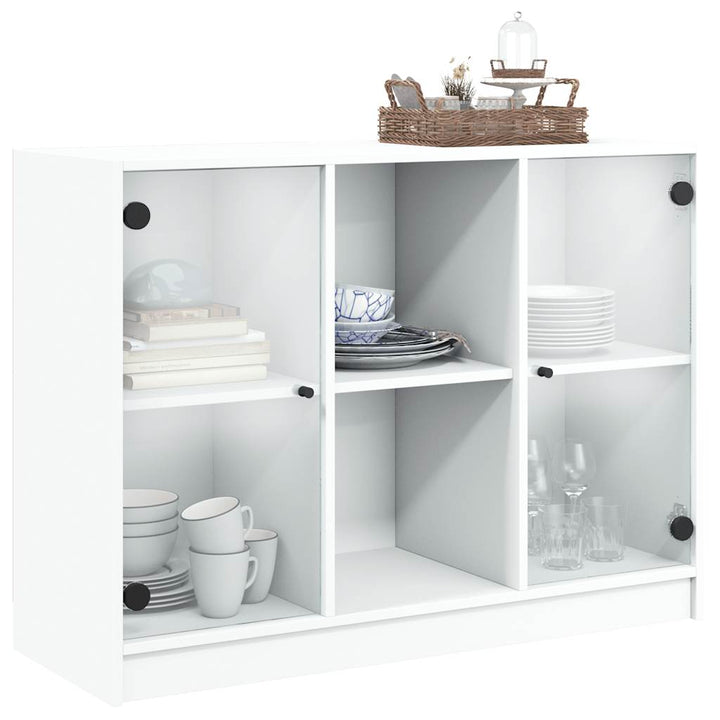 skænk 102x37x75,5 cm konstrueret træ hvid