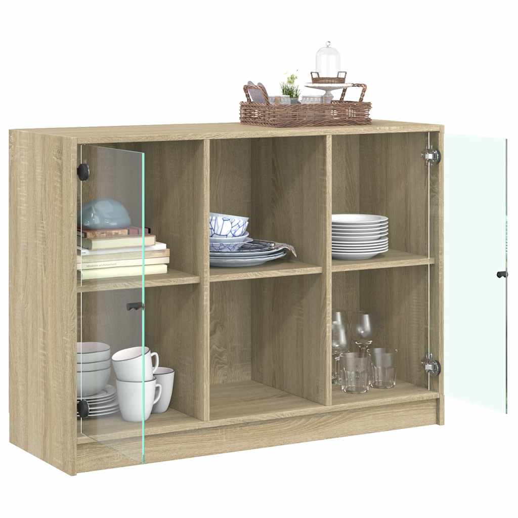 skænk 102x37x75,5 cm konstrueret træ sonoma-eg
