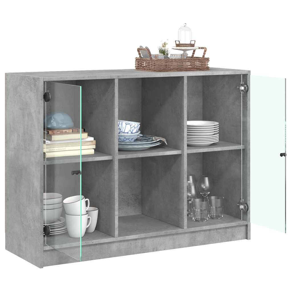 skænk 102x37x75,5 cm konstrueret træ betongrå