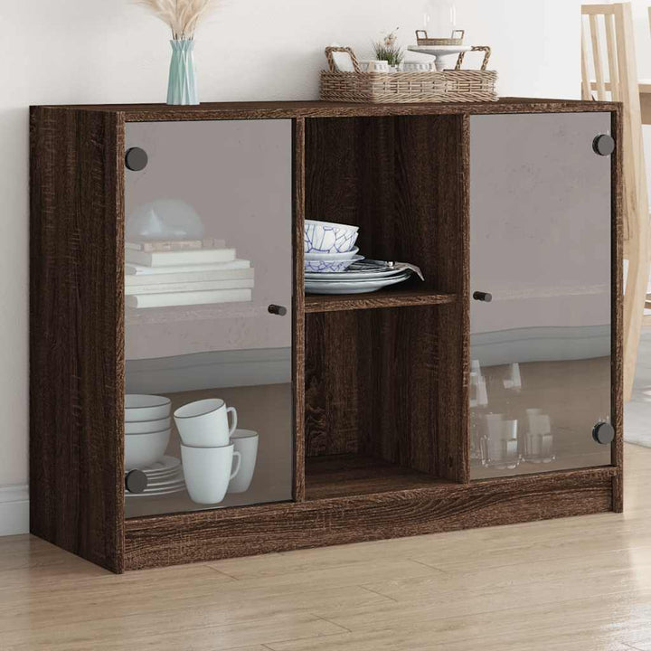 skænk 102x37x75,5 cm konstrueret træ brun egetræsfarve