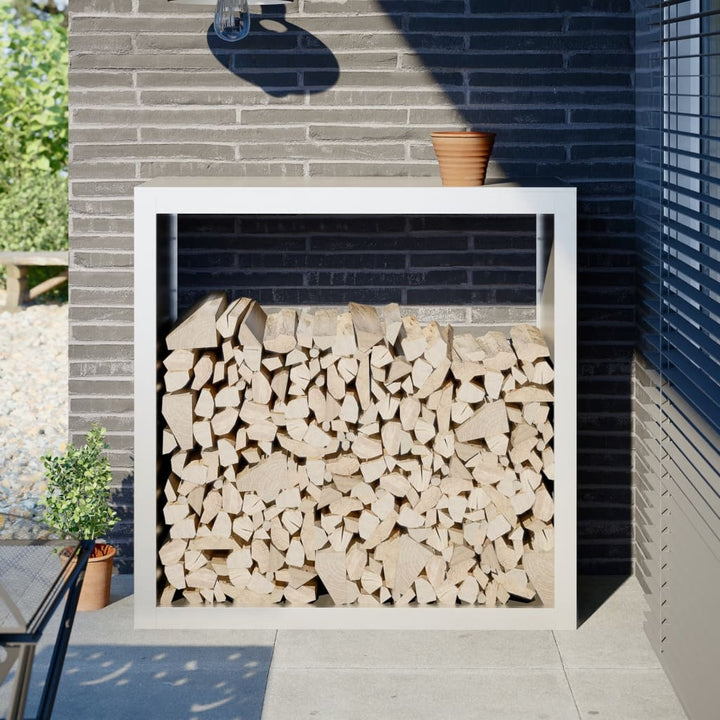 brændestativ 100x40x100 cm stål hvid