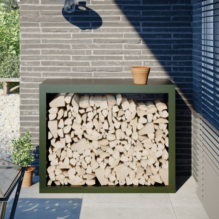 brændestativ 100x40x80 cm stål grøn