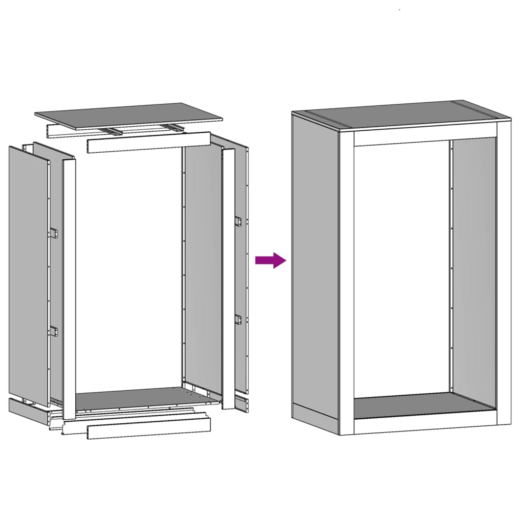Brændereol 60x40x100 cm i vejrbestandigt stål