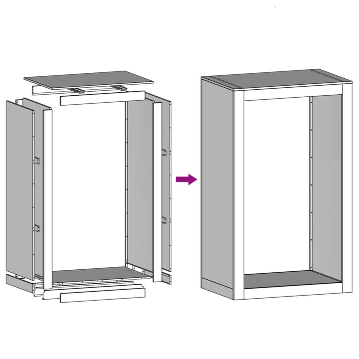 Brændereol 60x40x100 cm i vejrbestandigt stål