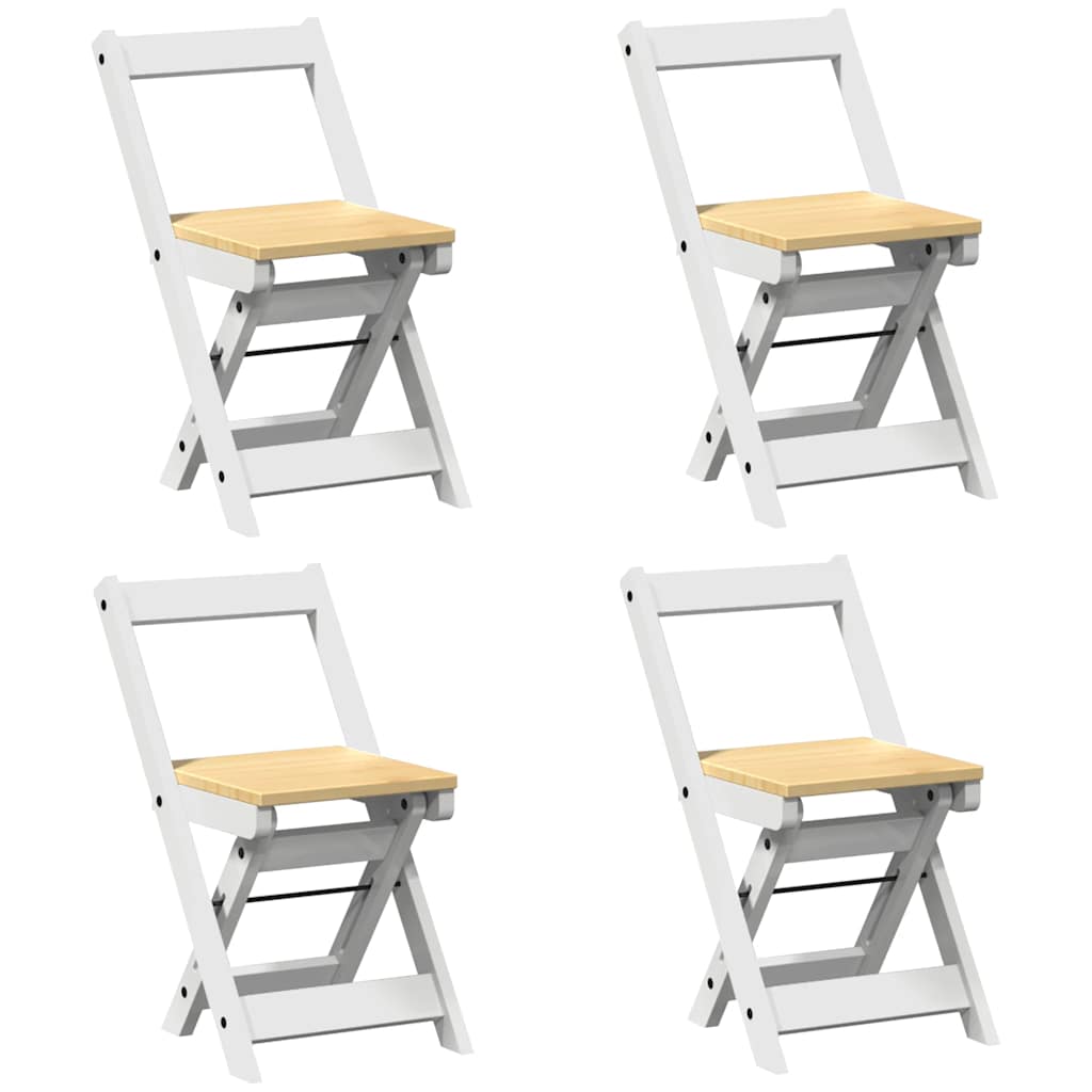 spisebordsstole 4 stk. Corona foldbare massivt fyrretræ hvid