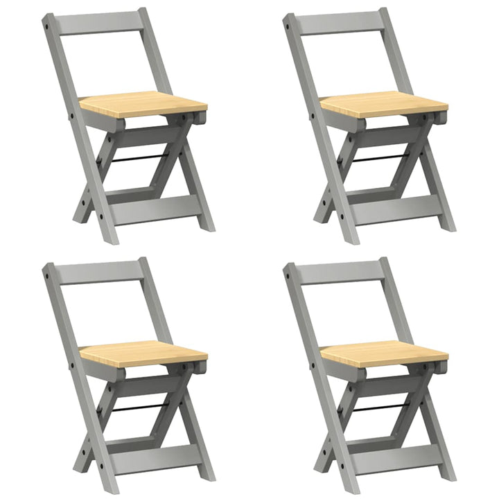 spisebordsstole 4 stk. Corona foldbare massivt fyrretræ grå