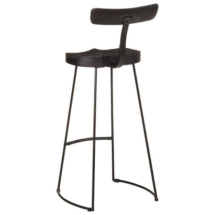 barstole 2 stk. 49x43x103 cm massivt mangotræ sort