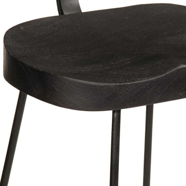 barstole 2 stk. 49x43x103 cm massivt mangotræ sort