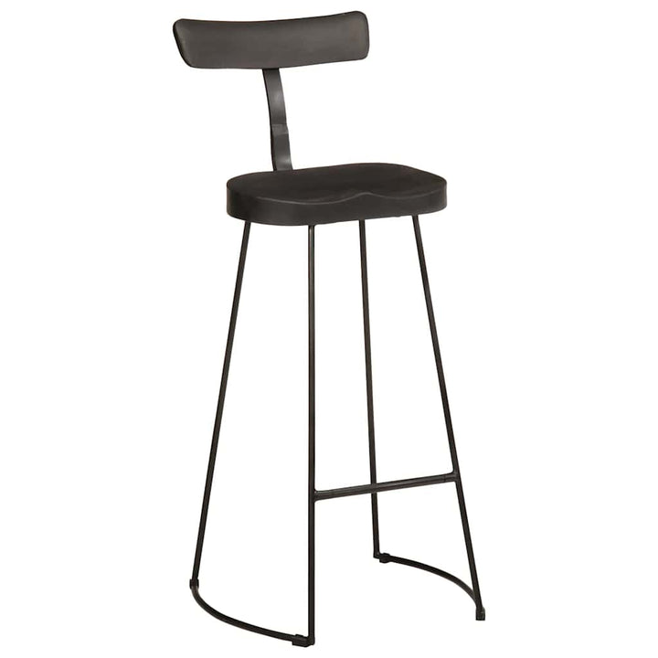 barstole 2 stk. 49x43x103 cm massivt mangotræ sort