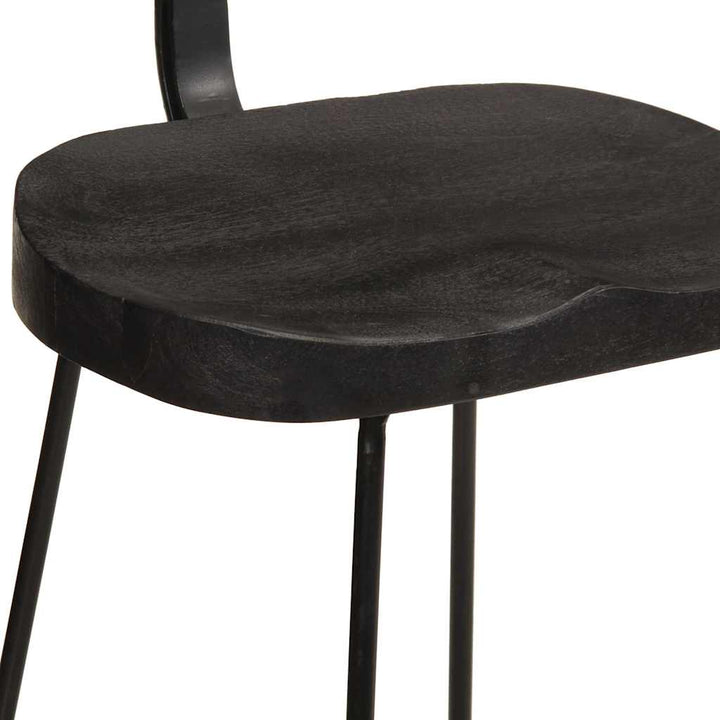 barstole 2 stk. 49x43x88 cm massivt mangotræ sort