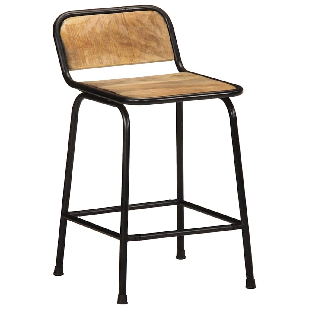 barstole 4 stk. 46x35,5x70 cm massivt ru mangotræ