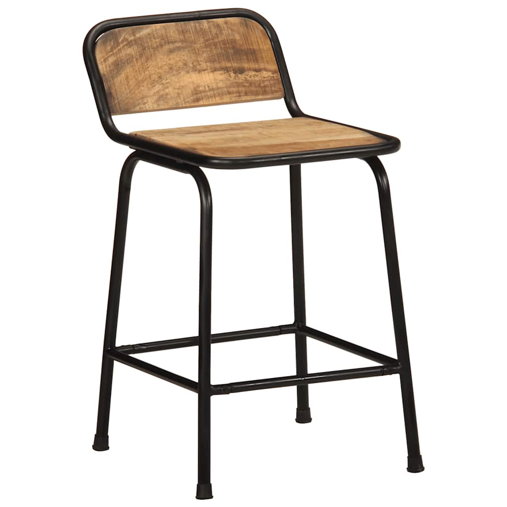 barstole 4 stk. 46x35,5x70 cm massivt ru mangotræ