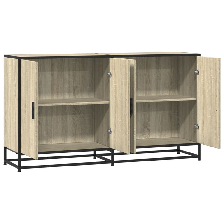 skænk 134x35x76 cm konstrueret træ sonoma-eg
