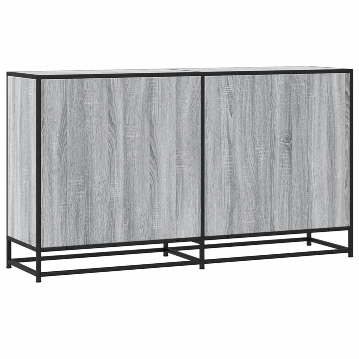 skænk 134x35x76 cm konstrueret træ grå sonoma-eg