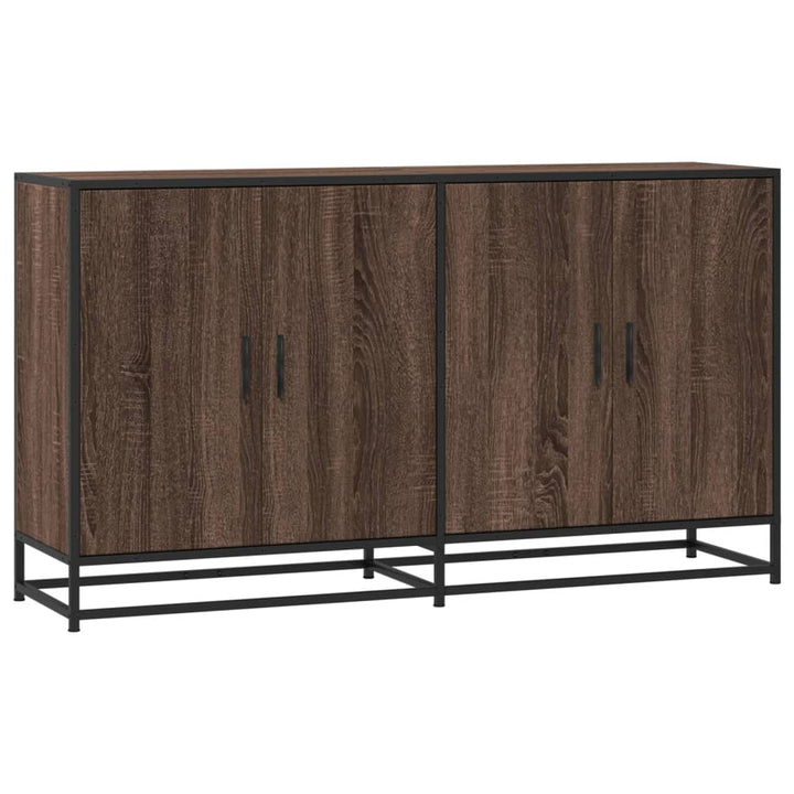 skænk 134x35x76 cm konstrueret træ brun egetræsfarve