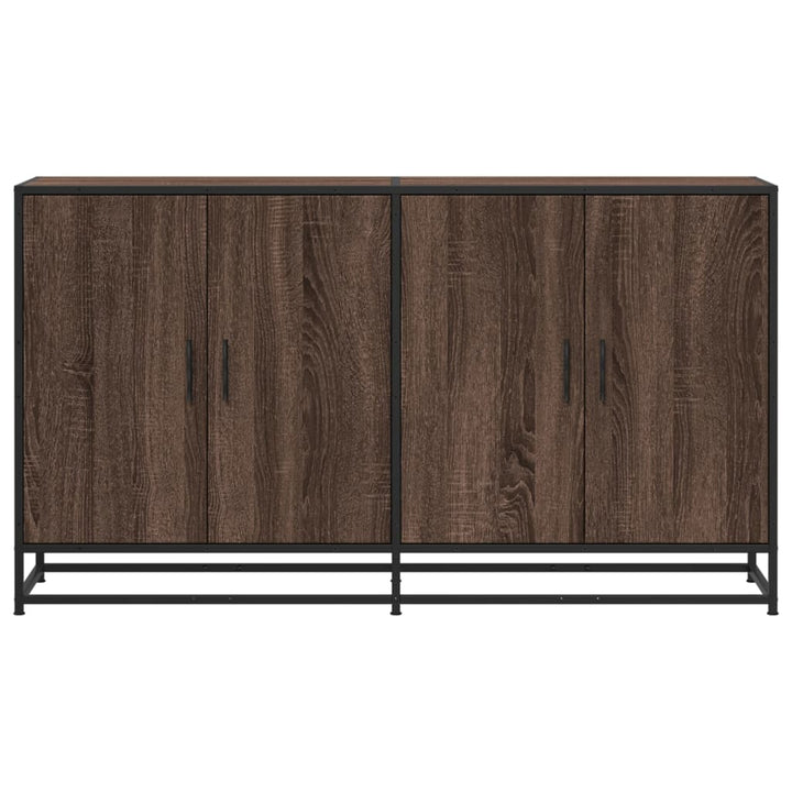 skænk 134x35x76 cm konstrueret træ brun egetræsfarve