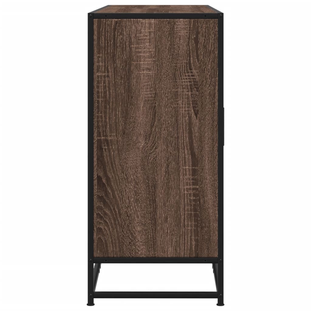 skænk 134x35x76 cm konstrueret træ brun egetræsfarve