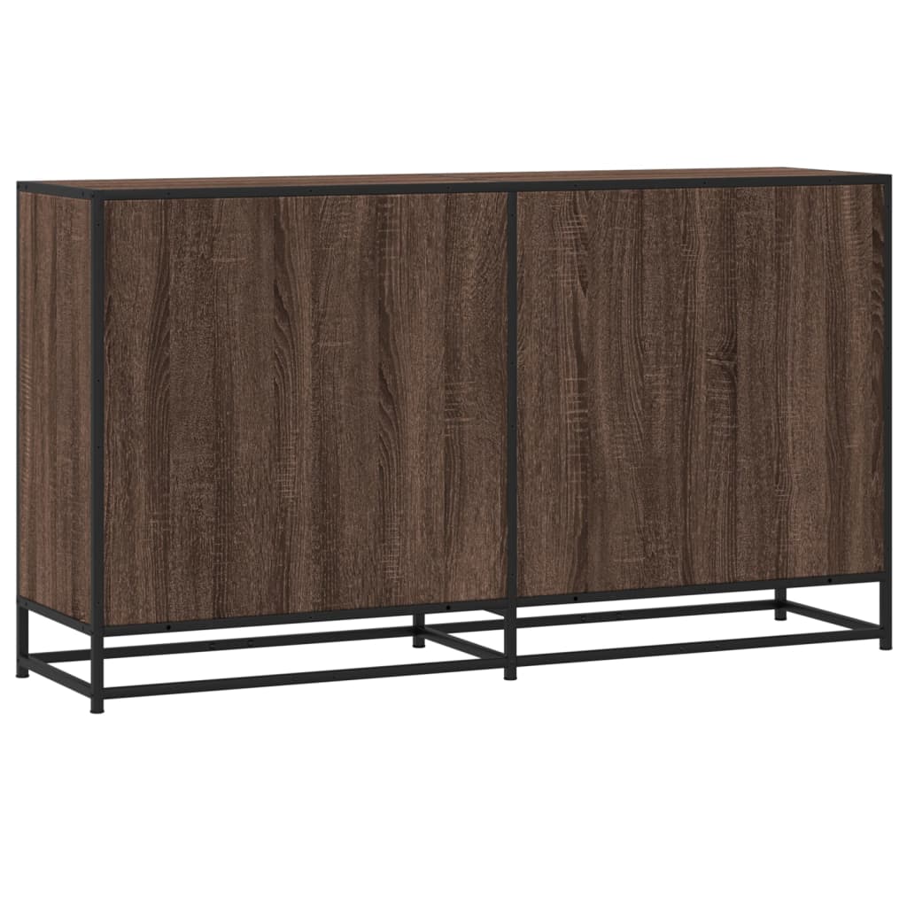 skænk 134x35x76 cm konstrueret træ brun egetræsfarve