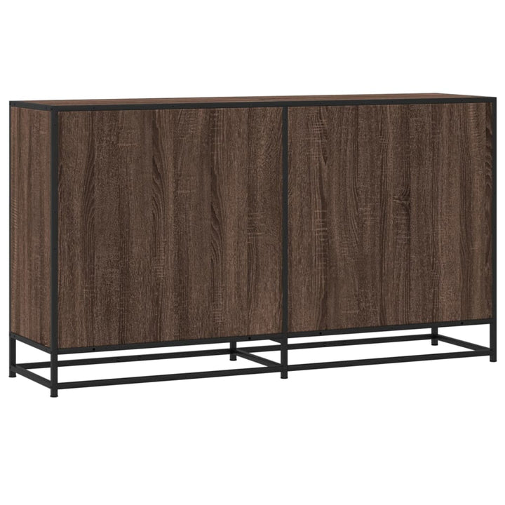 skænk 134x35x76 cm konstrueret træ brun egetræsfarve