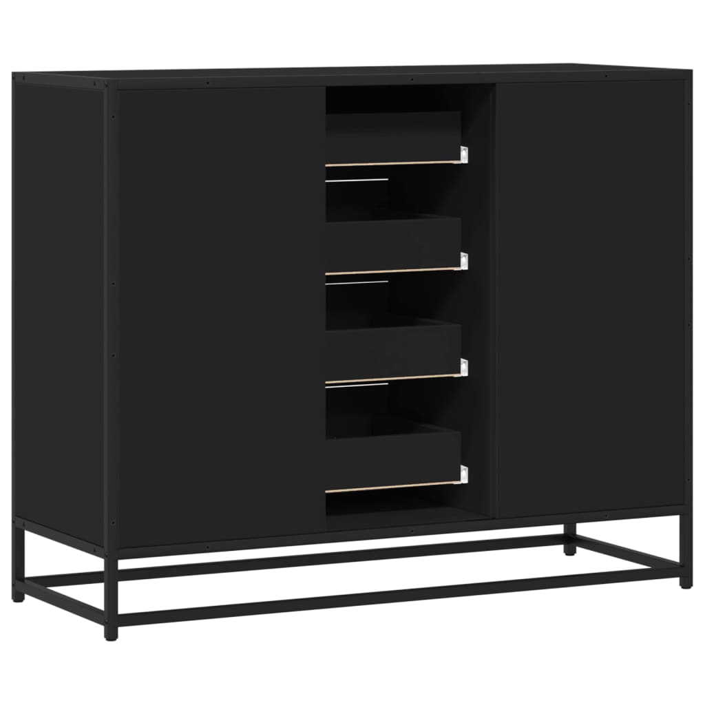 skænk 92x35x76 cm konstrueret træ sort