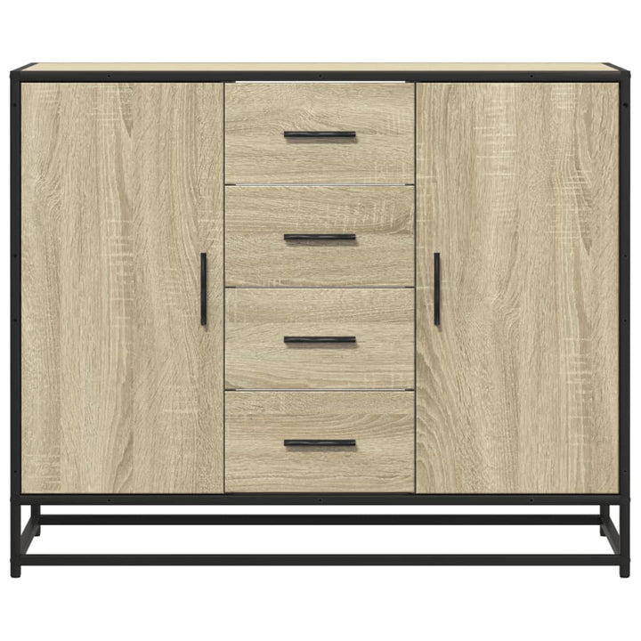 skab 92x35x76 cm konstrueret træ røget egetræsfarve