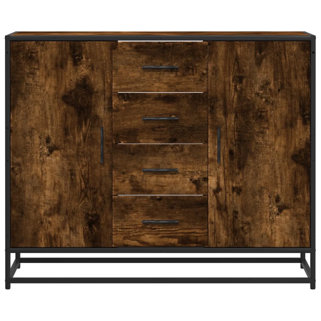 skænk 92x35x76 cm konstrueret træ røget egetræsfarve