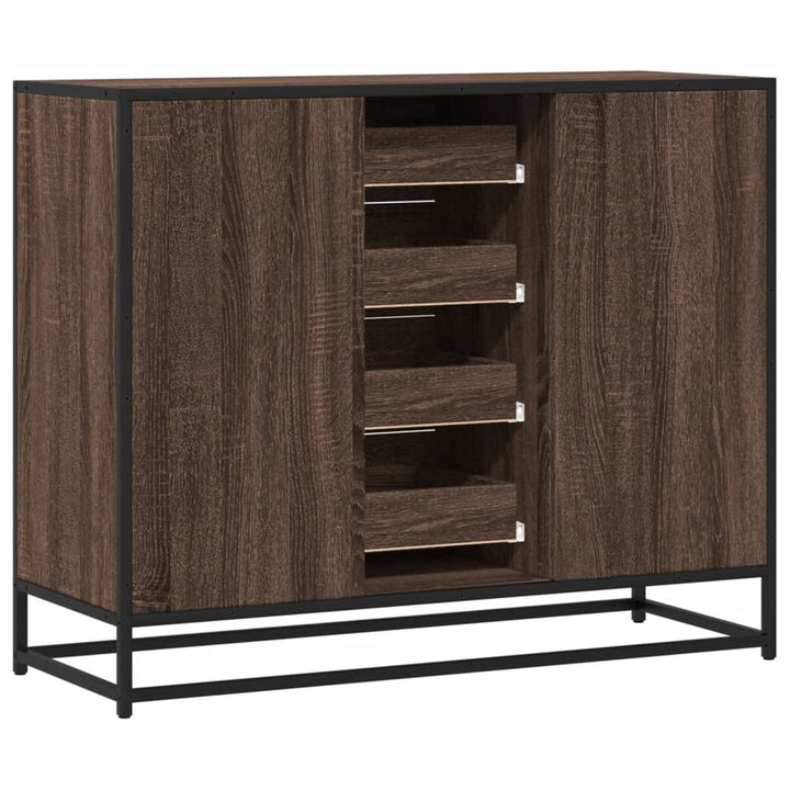 skænk 92x35x76 cm konstrueret træ brun egetræsfarve