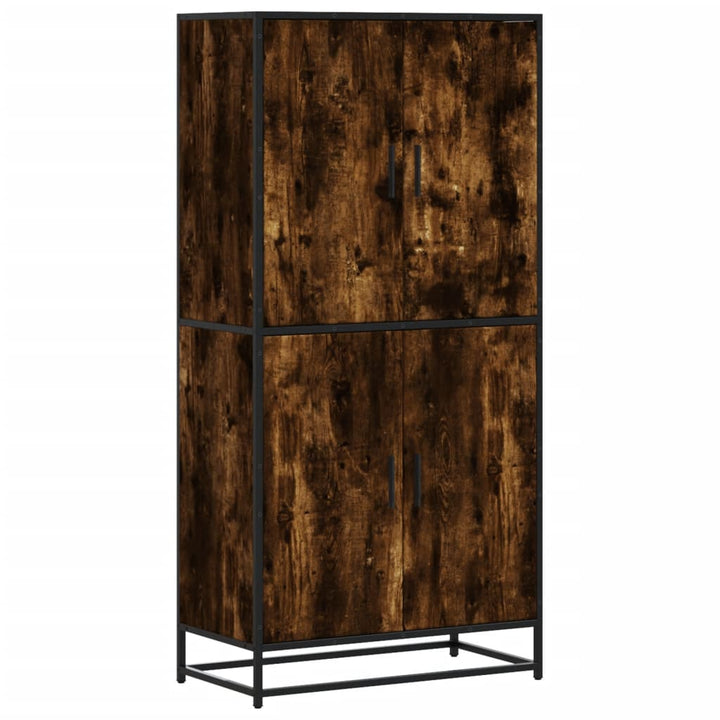 skab 68x35x139 cm konstrueret træ røget egetræsfarve
