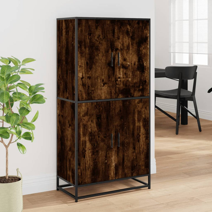 skab 68x35x139 cm konstrueret træ røget egetræsfarve