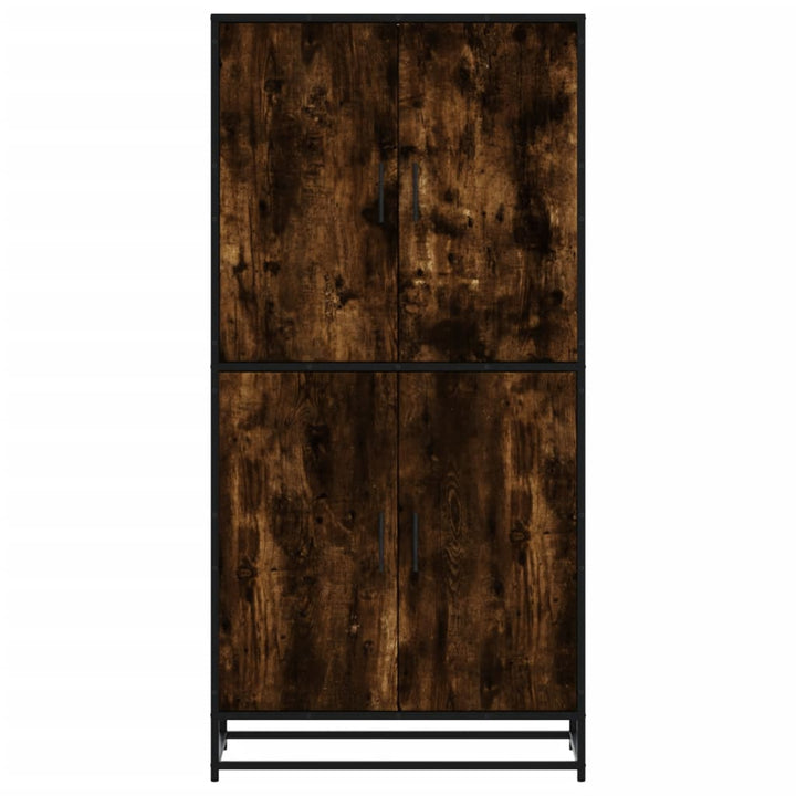 skab 68x35x139 cm konstrueret træ røget egetræsfarve